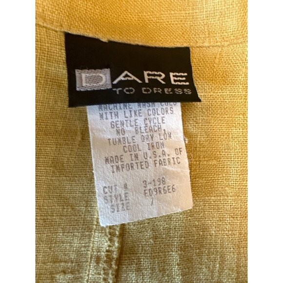 Dare to Dress Mustard Sleeveless Linen Midi Dress Size 7 - Picture 2 of 6